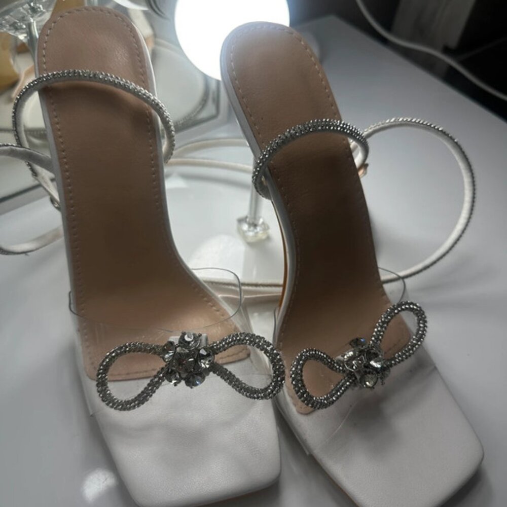 White Bow Heels